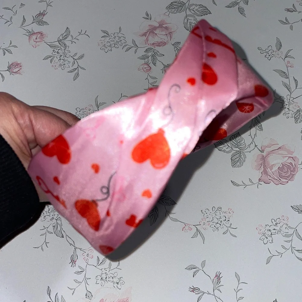 Heart Print Headbands - Pink and White NWOT